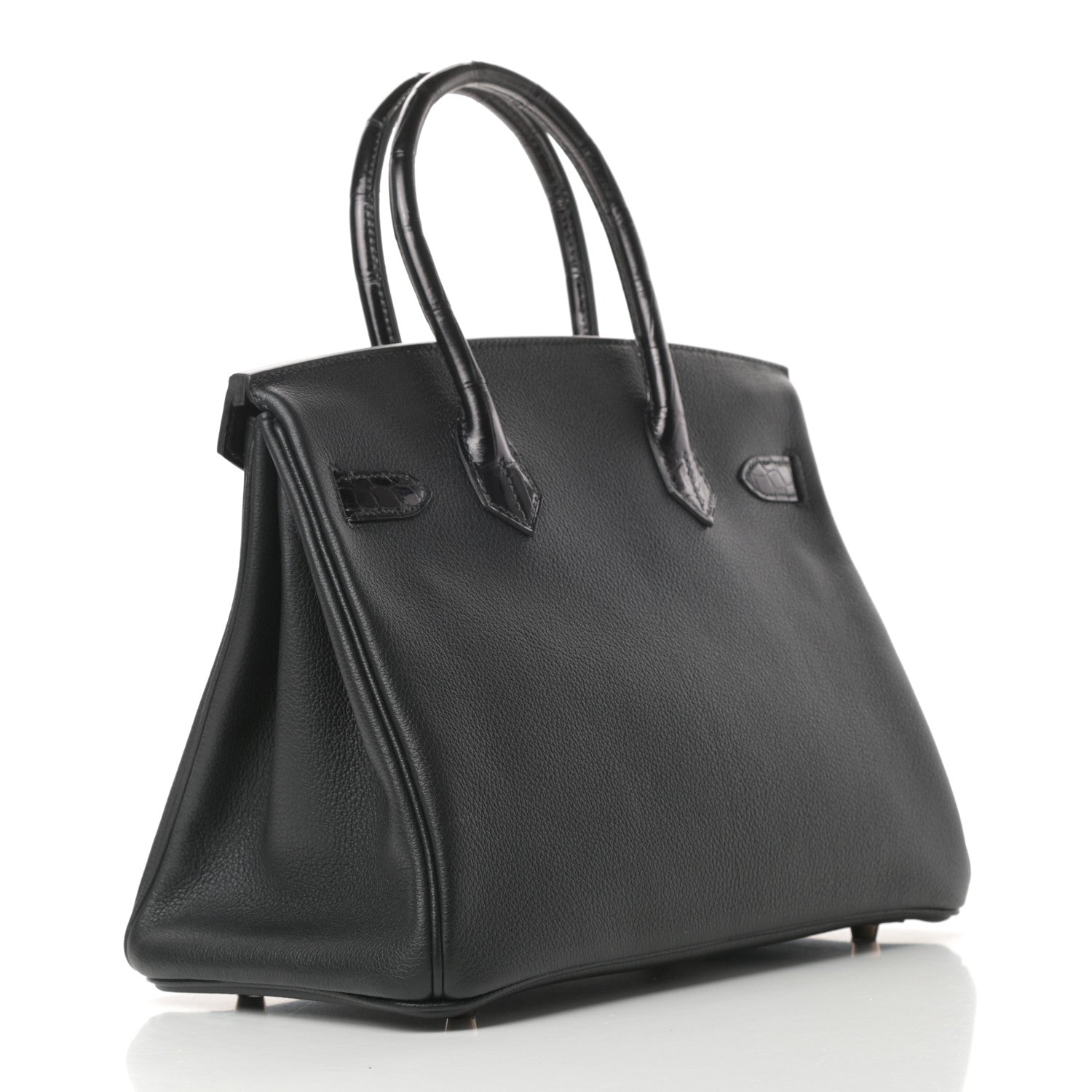 Hermes Taurillon Novillo Shiny Niloticus Crocodile Birkin Touch 30 Black 3 of 11