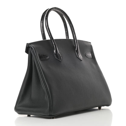 Hermes Taurillon Novillo Shiny Niloticus Crocodile Birkin Touch 30 Black 3 of 11