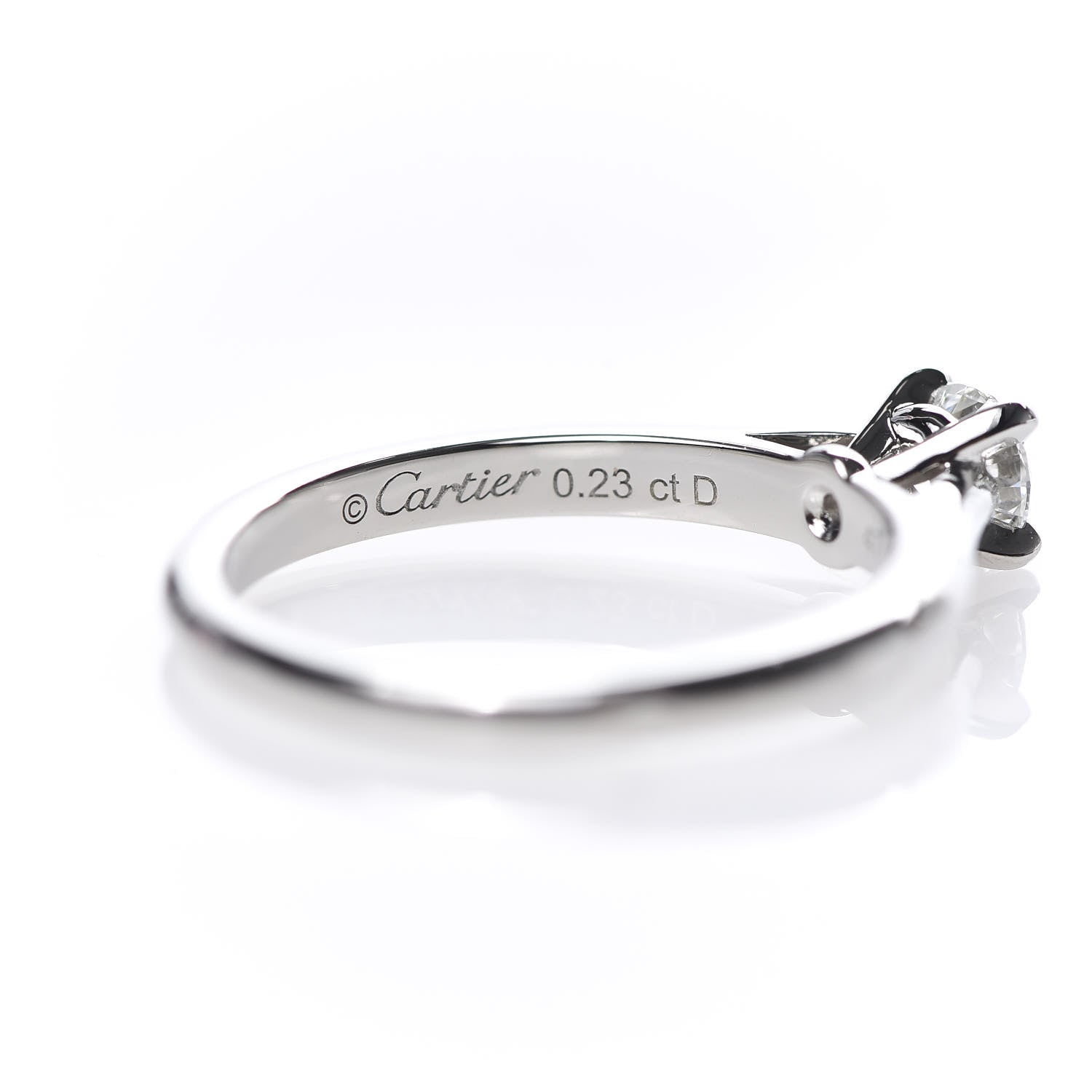 Cartier Platinum Diamond .23ct Solitaire Engagement Ring 47 4 5 of 6