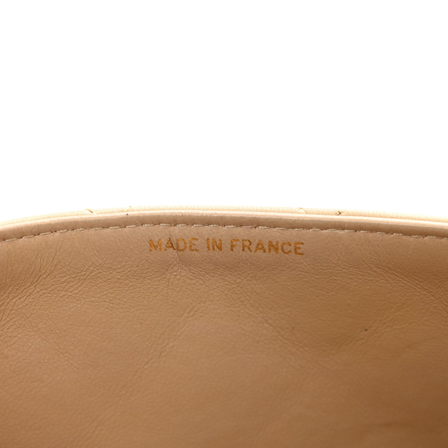 Lambskin Quilted Medium Single Flap Beige