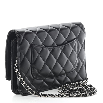 Chanel Lambskin Quilted Wallet On Chain WOC Black 3 of 9