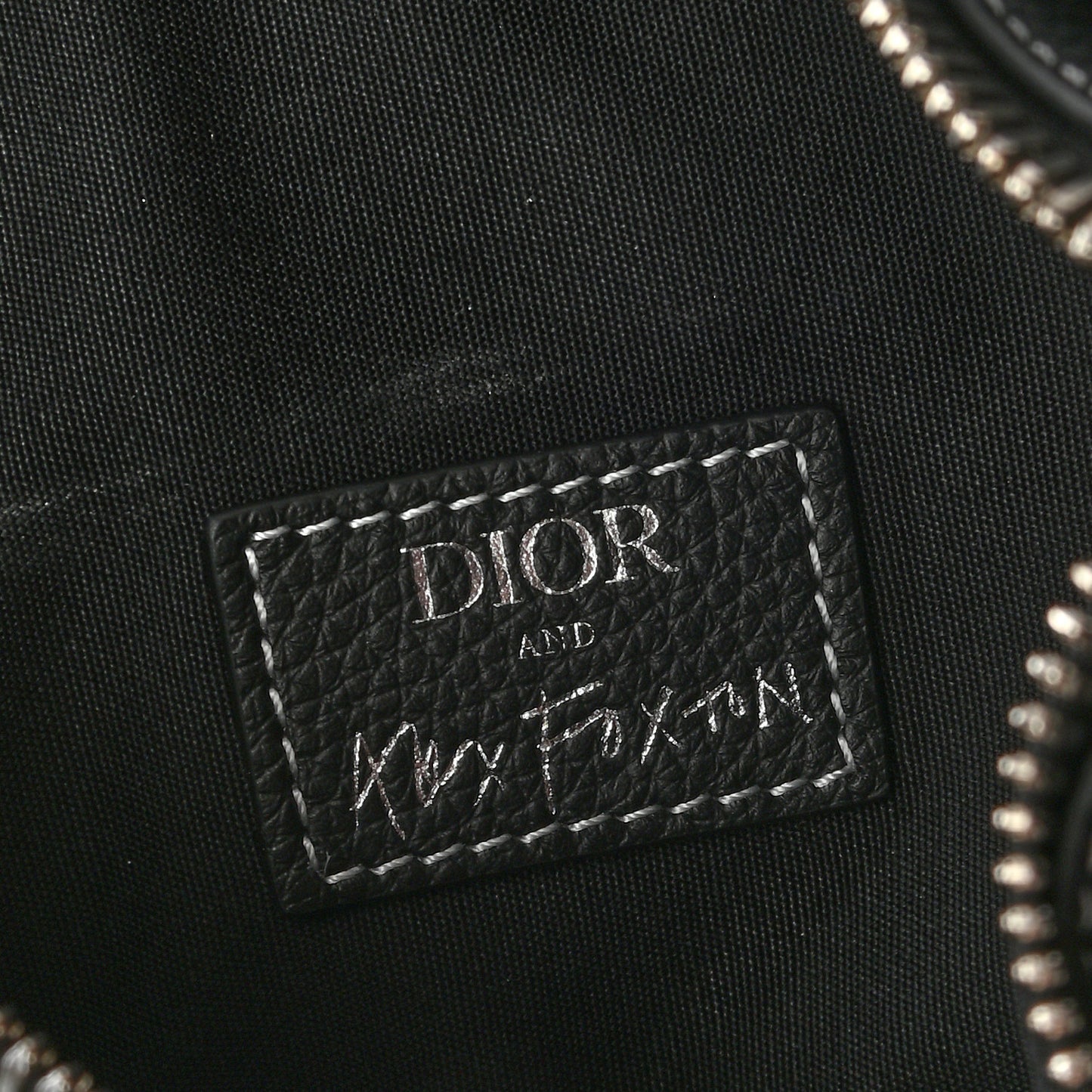 Alex Foxton Grained Calfskin Logo Saddle Messenger Bag Black