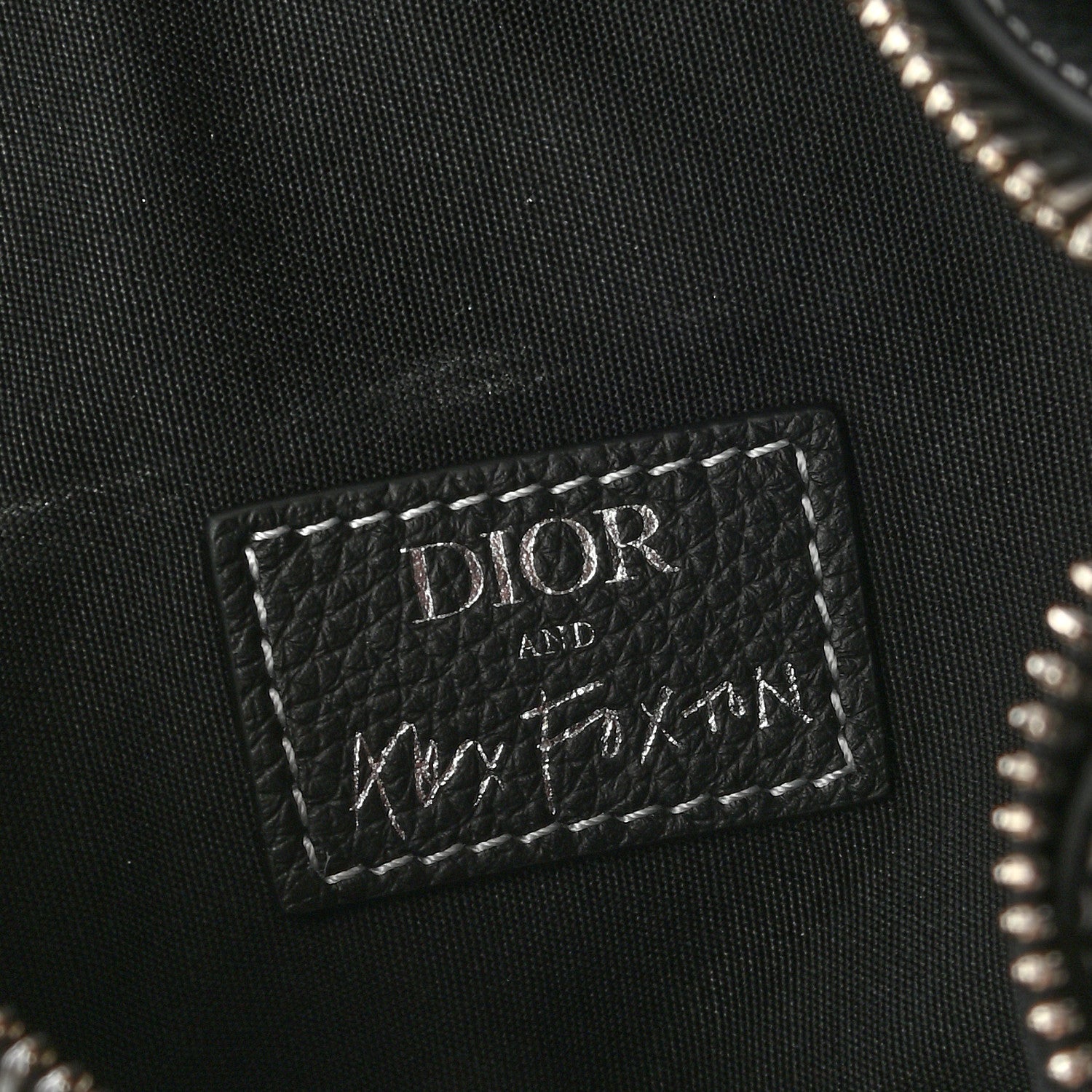Christian Dior Alex Foxton Grained Calfskin Logo Saddle Messenger Bag Black 5 of 10