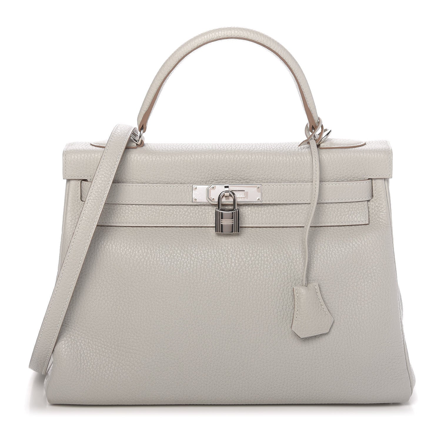 Hermes Taurillon Clemence Kelly Retourne 32 Gris Perle 1 of 11