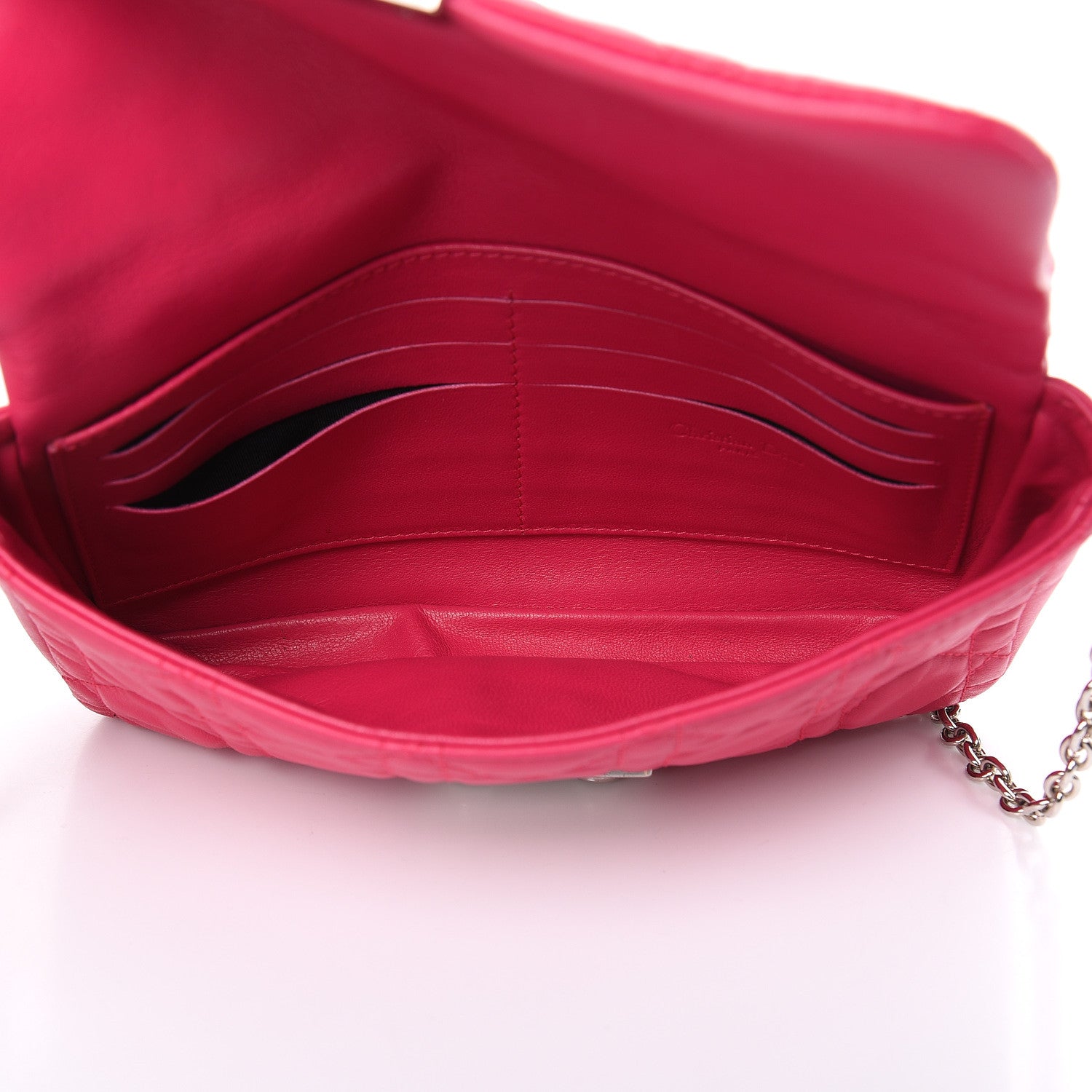 Christian Dior Lambskin Cannage New Lock Pouch Fuchsia 5 of 14