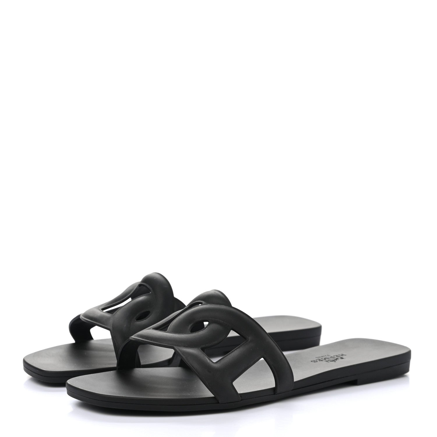 Hermes Rubber Aloha Sandals 37 Black 3 of 9