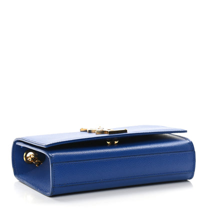 Saint Laurent Grain De Poudre Small Classic Monogram Kate Satchel Royal Blue 4 of 8