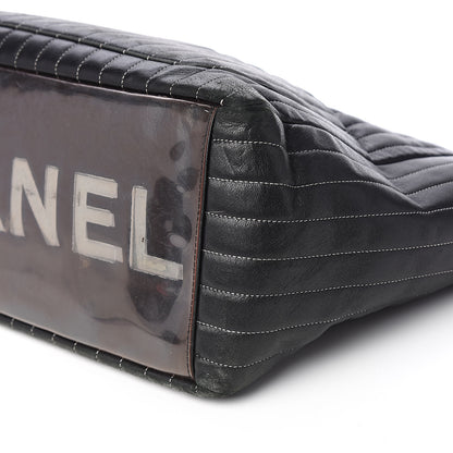 Chanel Lambskin Vertical Quilted Large Mademoiselle Tote Black 11 of 12