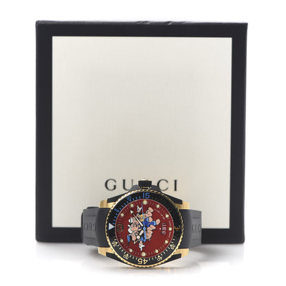Gucci X DISNEY Stainless Steel Rubber 40mm Three Little Pigs Dive Quartz Watch 7 of 7