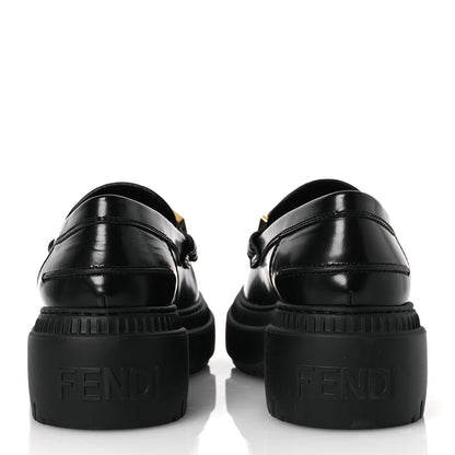 Fendi Vitello Abrasivato Fendigraphy 50mm Loafers 40 Black 6 of 13