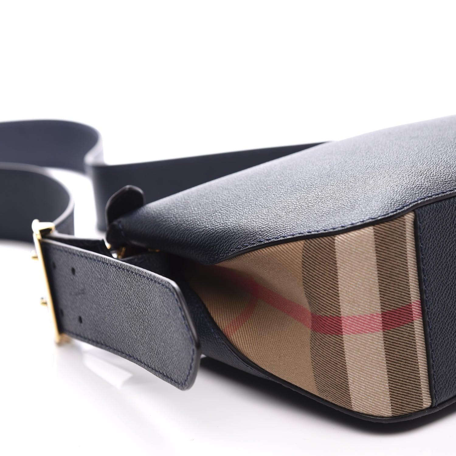 Burberry Soft Grain Calfskin House Check Small Helmsley Crossbody Blue Carbon 8 of 11