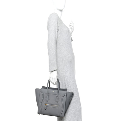 Celine Baby Drummed Calfskin Micro Luggage Kohl 2 of 15