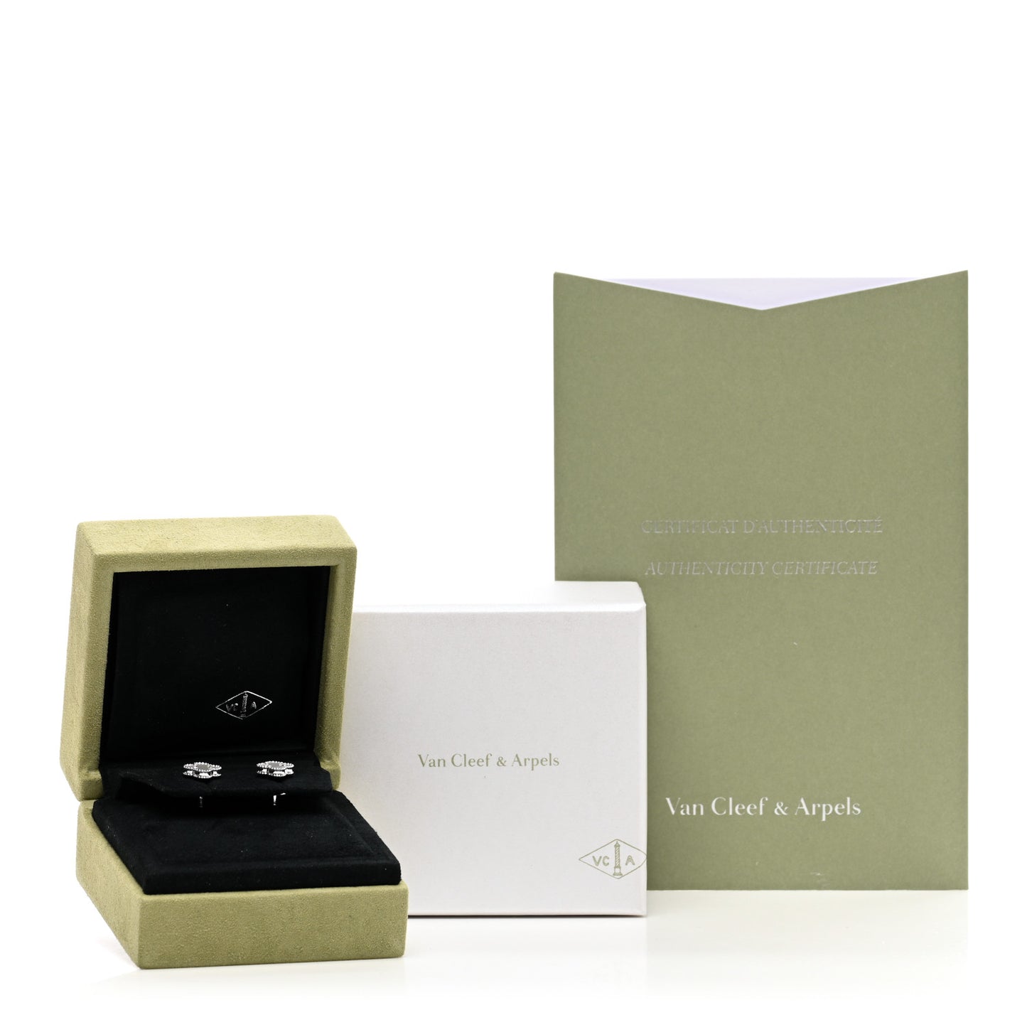 18K White Gold Mother of Pearl Sweet Alhambra Earrings
