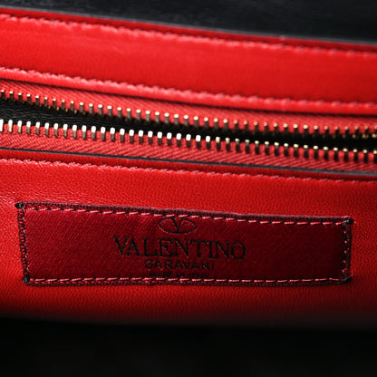 Valentino Garavani Velvet Medium Rockstud Spike Shoulder Bag Black 6 of 8