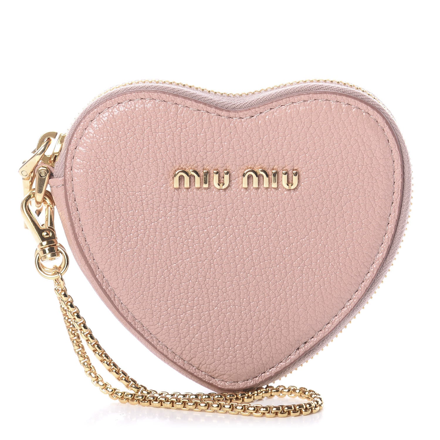 小物 miu miu heart charm leather coin case Miu Miu Goatskin Madras Heart Wristlet Pouch Orchidea 596909