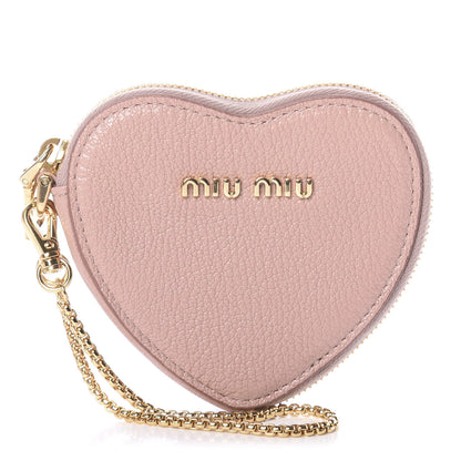 Miu Miu Goatskin Madras Heart Wristlet Pouch Orchidea 1 of 5