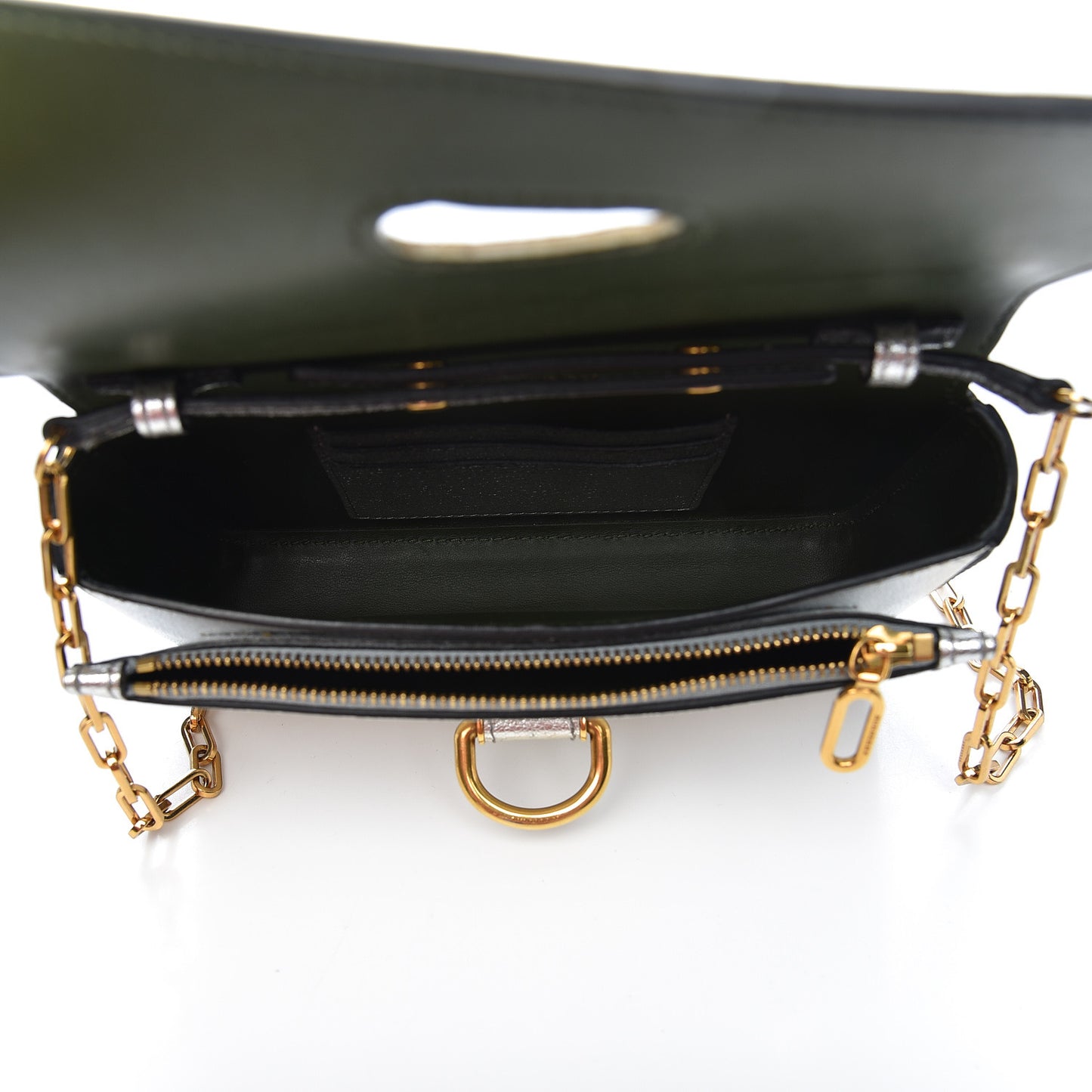 Metallic Hayes Goatskin D-Ring Mini Bag Silver