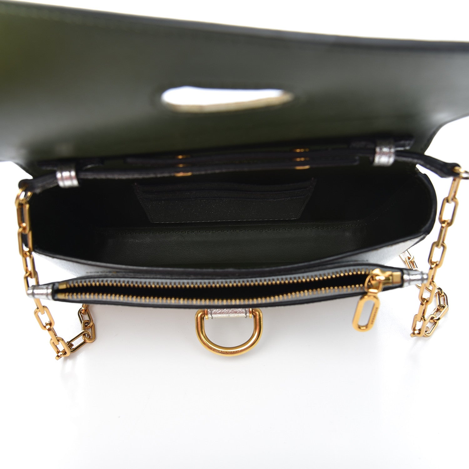 Burberry Metallic Hayes Goatskin D-Ring Mini Bag Silver 5 of 12