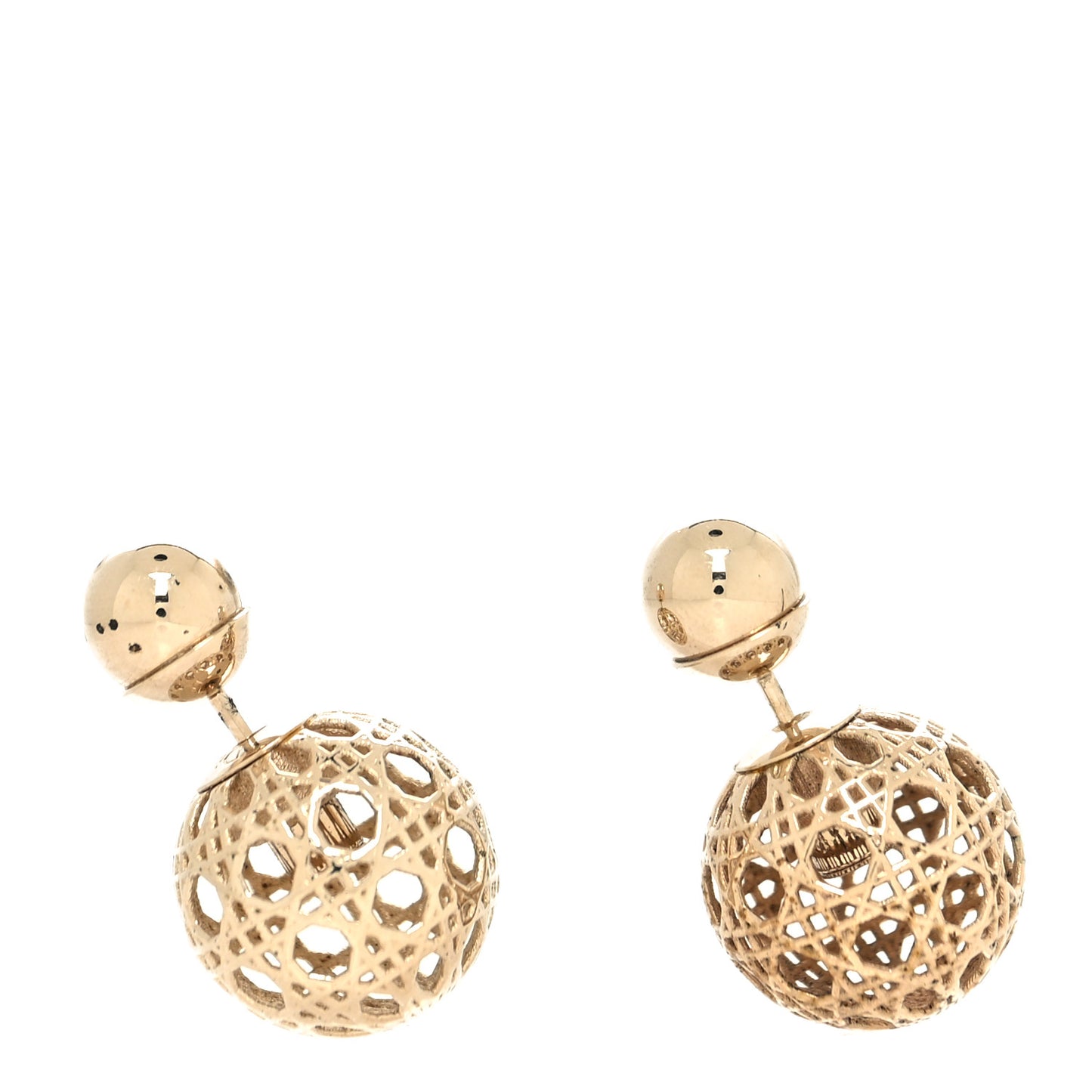 Cannage Mise En Dior Tribal Earrings Gold