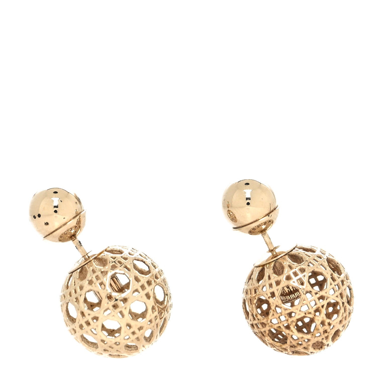 Christian Dior Cannage Mise En Dior Tribal Earrings Gold 1 of 5
