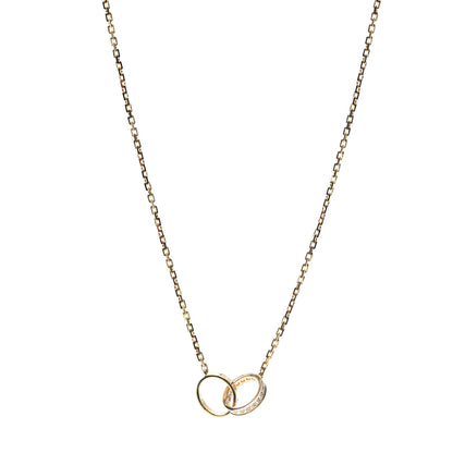 Cartier 18K Yellow Gold Diamond Interlocking LOVE Necklace 1 of 6