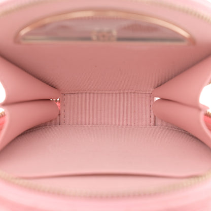 Chanel Caviar Quilted Round Handle With Care Vanity With Chain Pink 6 of 14
