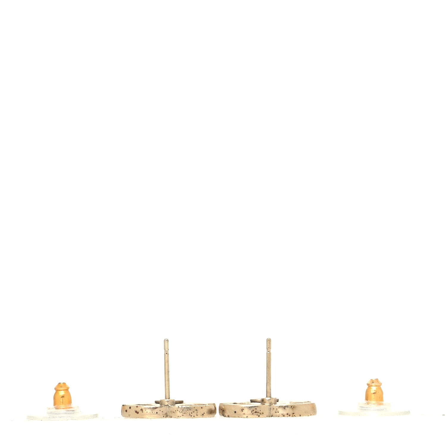 Chanel Crystal Timeless CC Earrings Light Gold 3 of 4