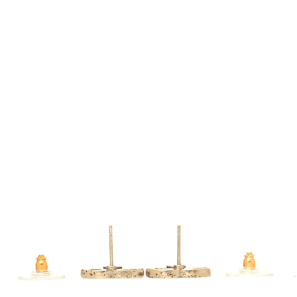 Chanel Crystal Timeless CC Earrings Light Gold 3 of 4
