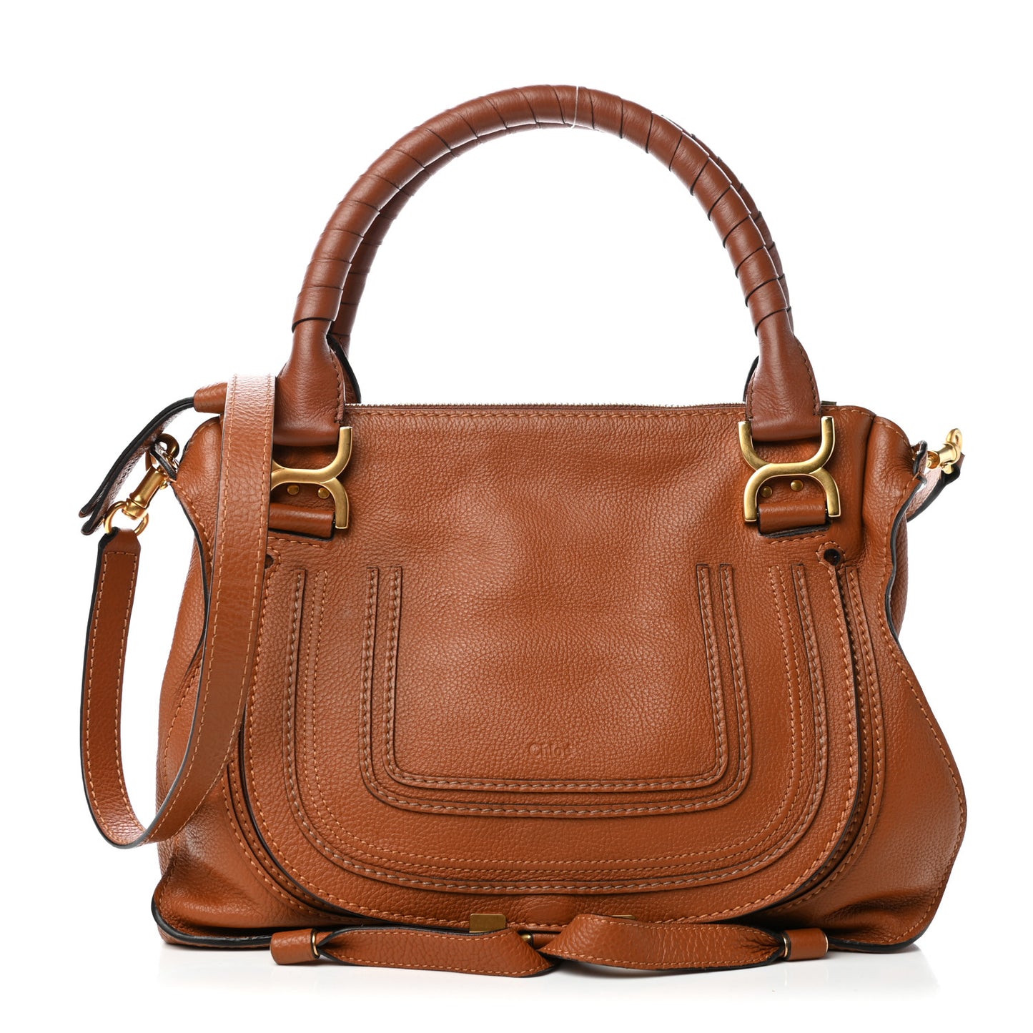 Calfskin Medium Marcie Satchel Tan