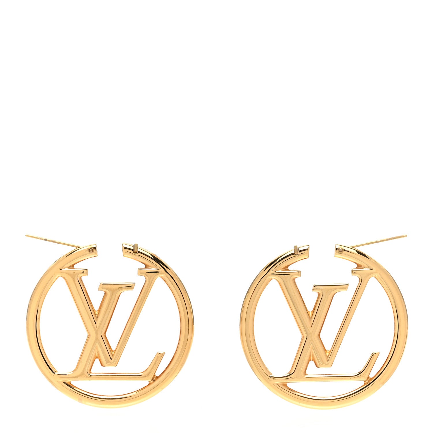 Louis Vuitton Metal Louise Hoop Earrings Gold 3 of 5