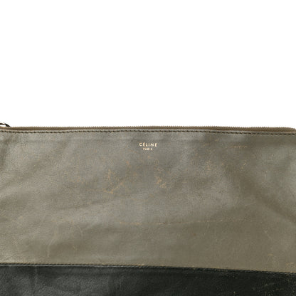Celine Smooth Lambskin Bi-Color Solo Clutch Pouch Army Green 32 of 32