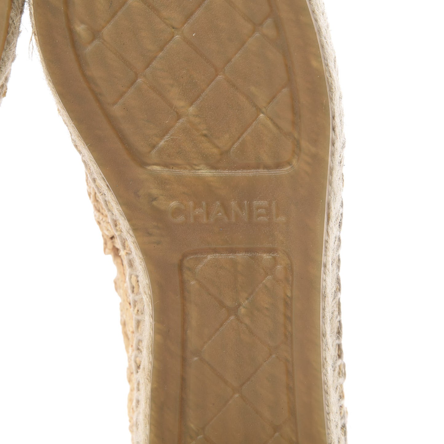 Raffia Fabric CC Espadrilles 38 Beige Black