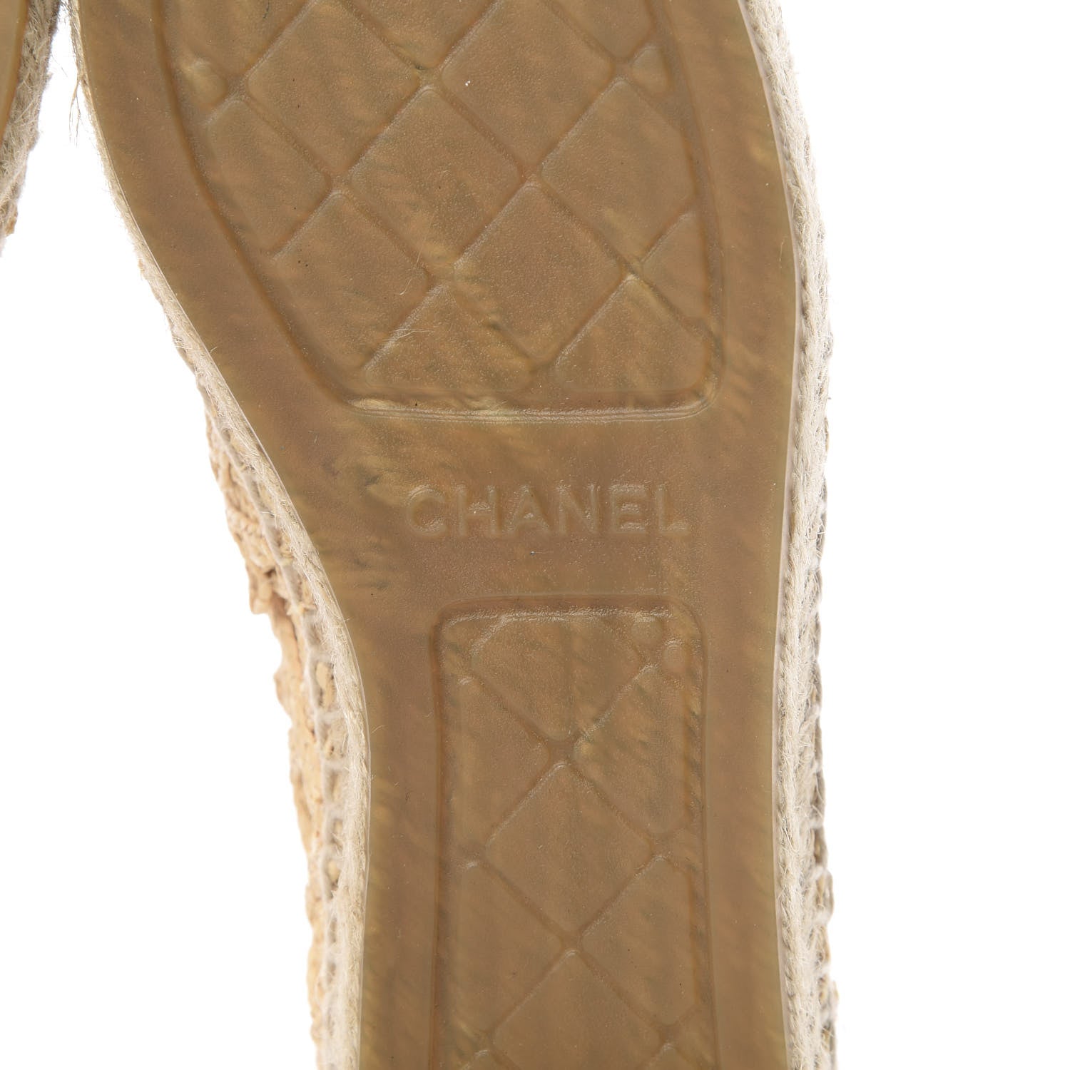 Chanel Raffia Fabric CC Espadrilles 38 Beige Black 7 of 10