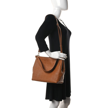 MCM Calfskin Ottomar Monogram Medium Klara Hobo Cognac 2 of 10
