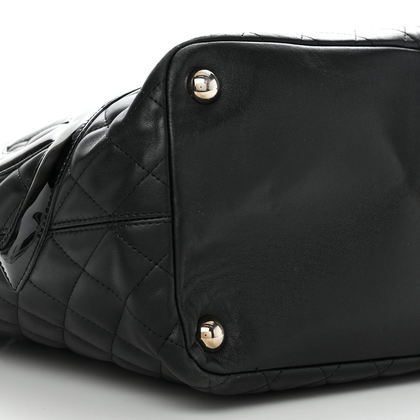 Calfskin Quilted Large Cambon Tote Black