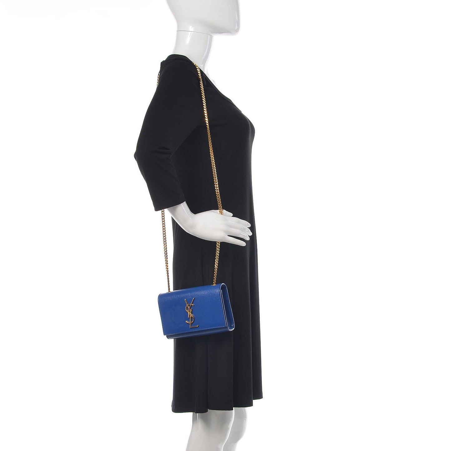 Grain De Poudre Small Classic Monogram Kate Satchel Royal Blue