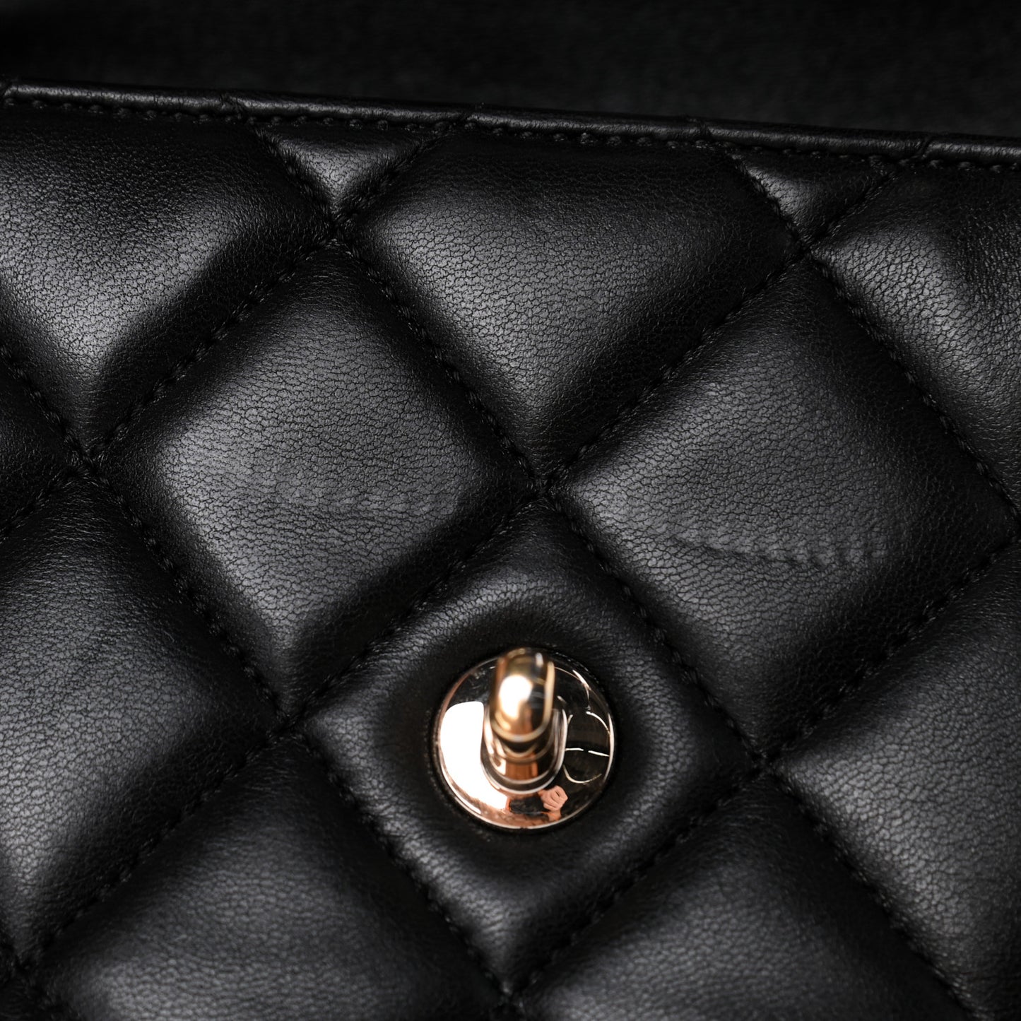 Lambskin Quilted Medium Trendy CC Flap Dual Handle Bag Black