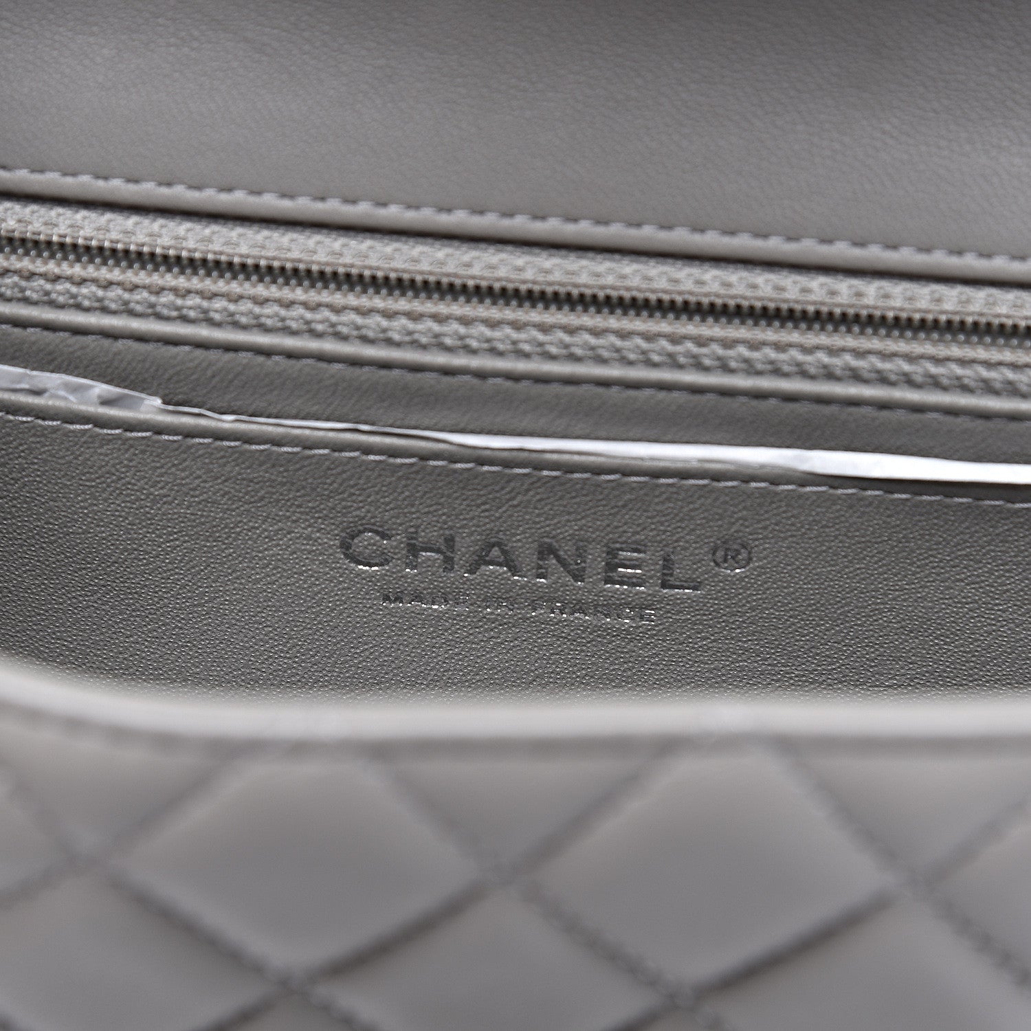 Chanel Lambskin Quilted Mini Rectangular Flap Grey 5 of 10