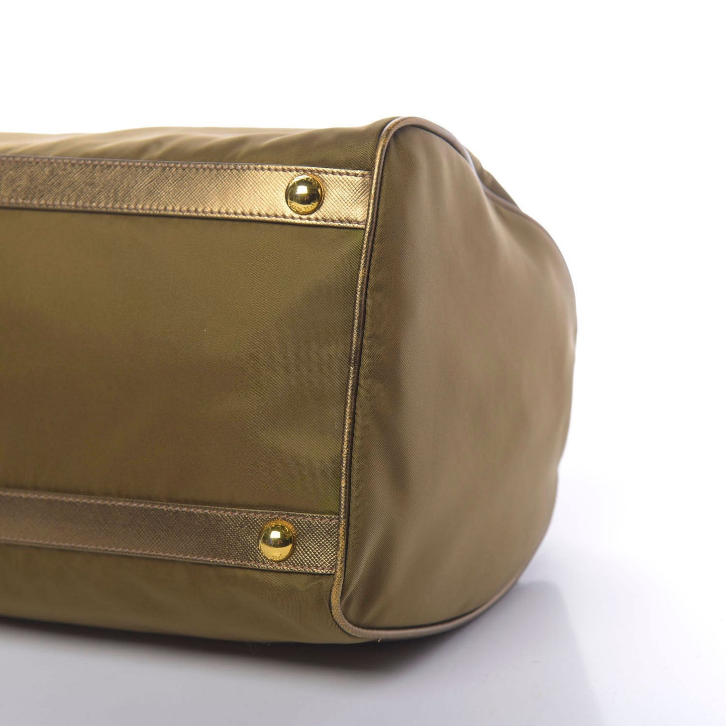 Metallic Tessuto Nylon Saffiano Bauletto Gold