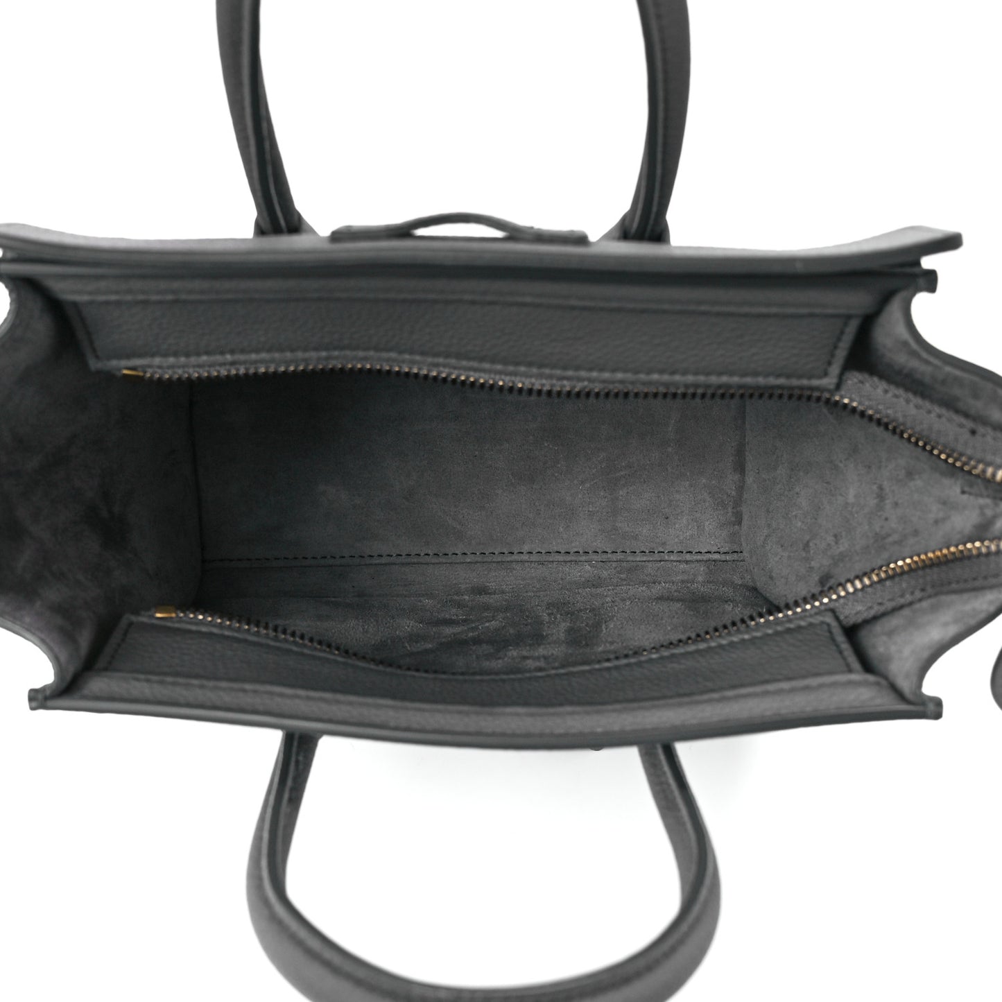 Drummed Calfskin Nano Luggage Kohl