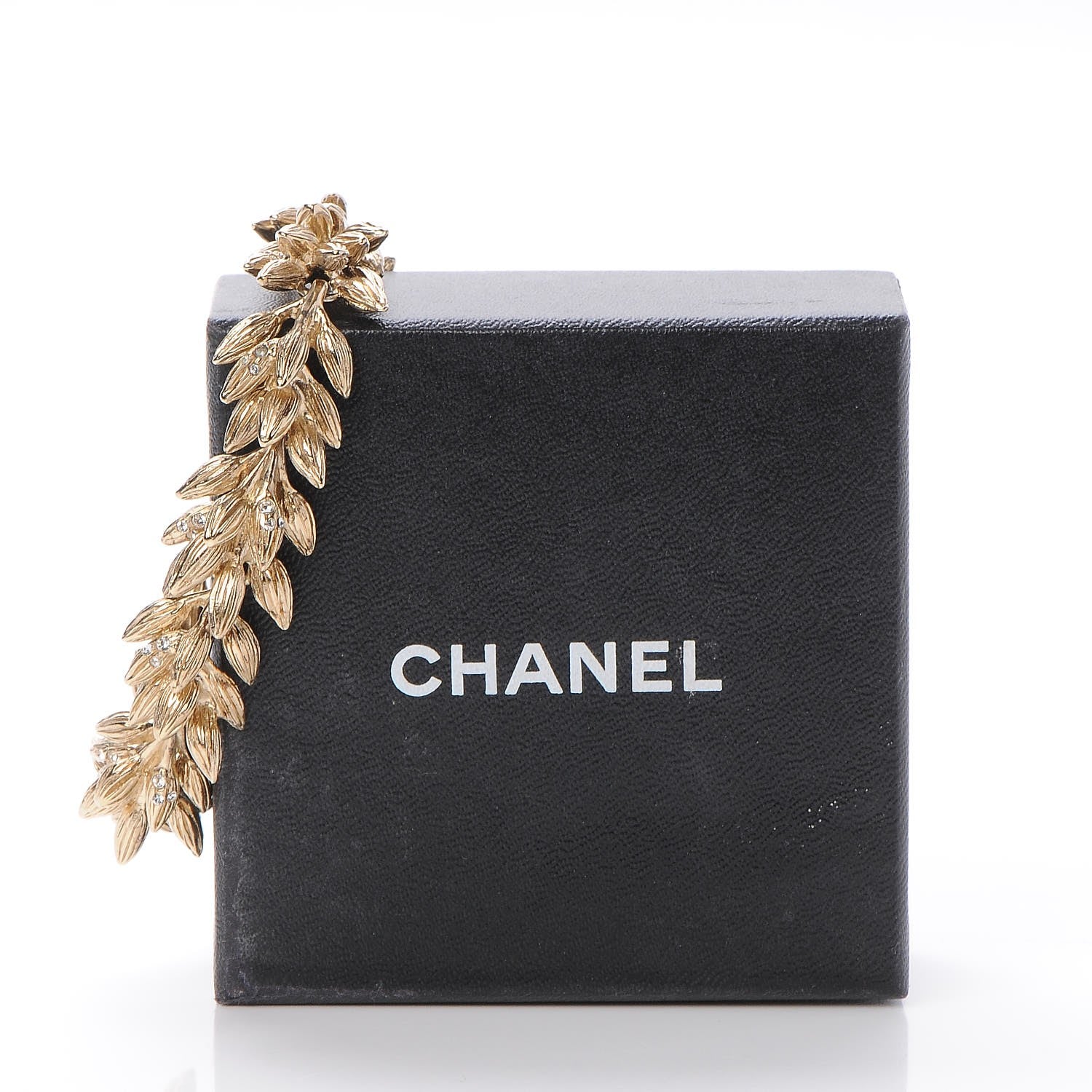 Chanel Crystal CC Sheath of Wheat Bracelet Gold 6 of 6