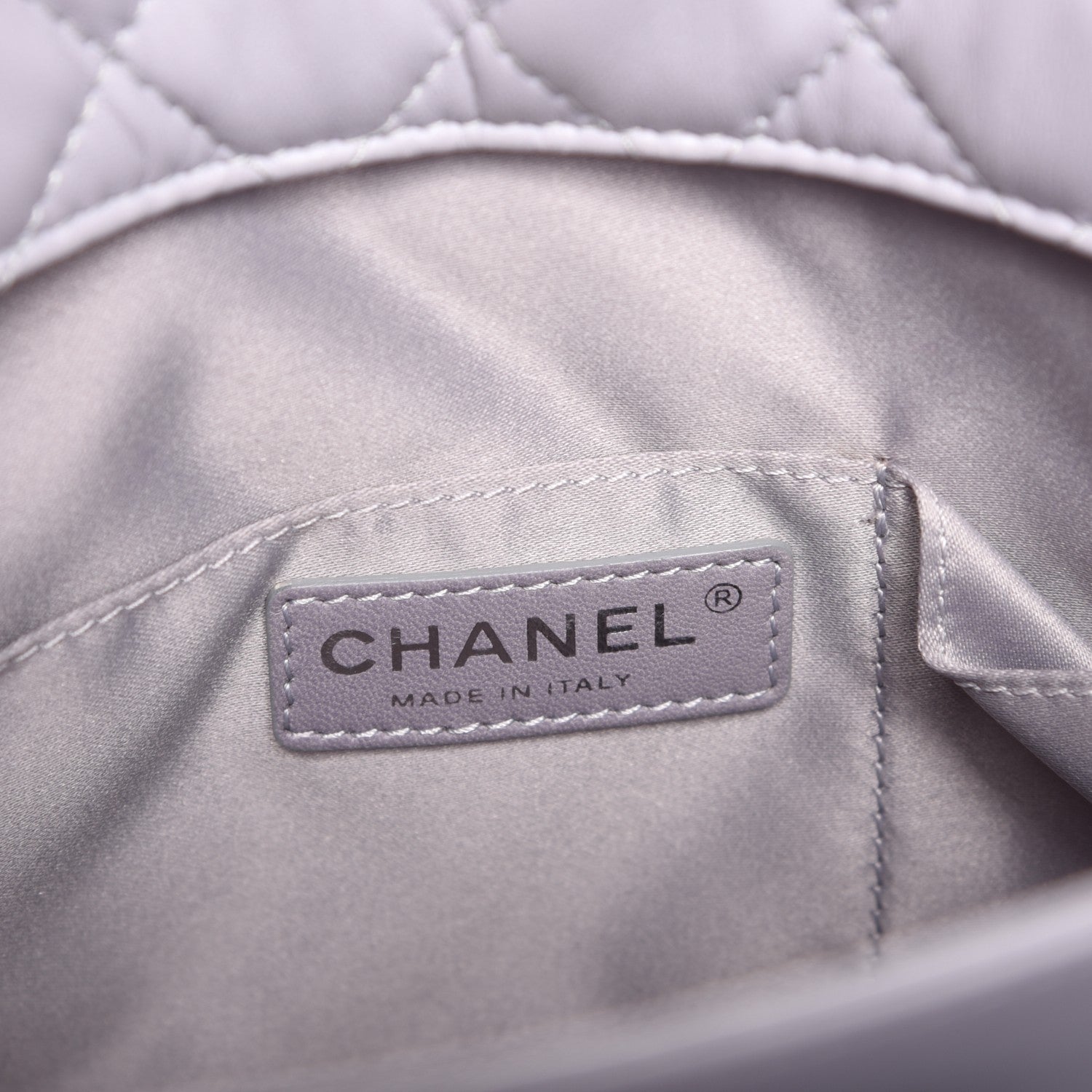 Chanel Lambskin Quilted By 3 Shopping Tote Light Grey 6 of 8