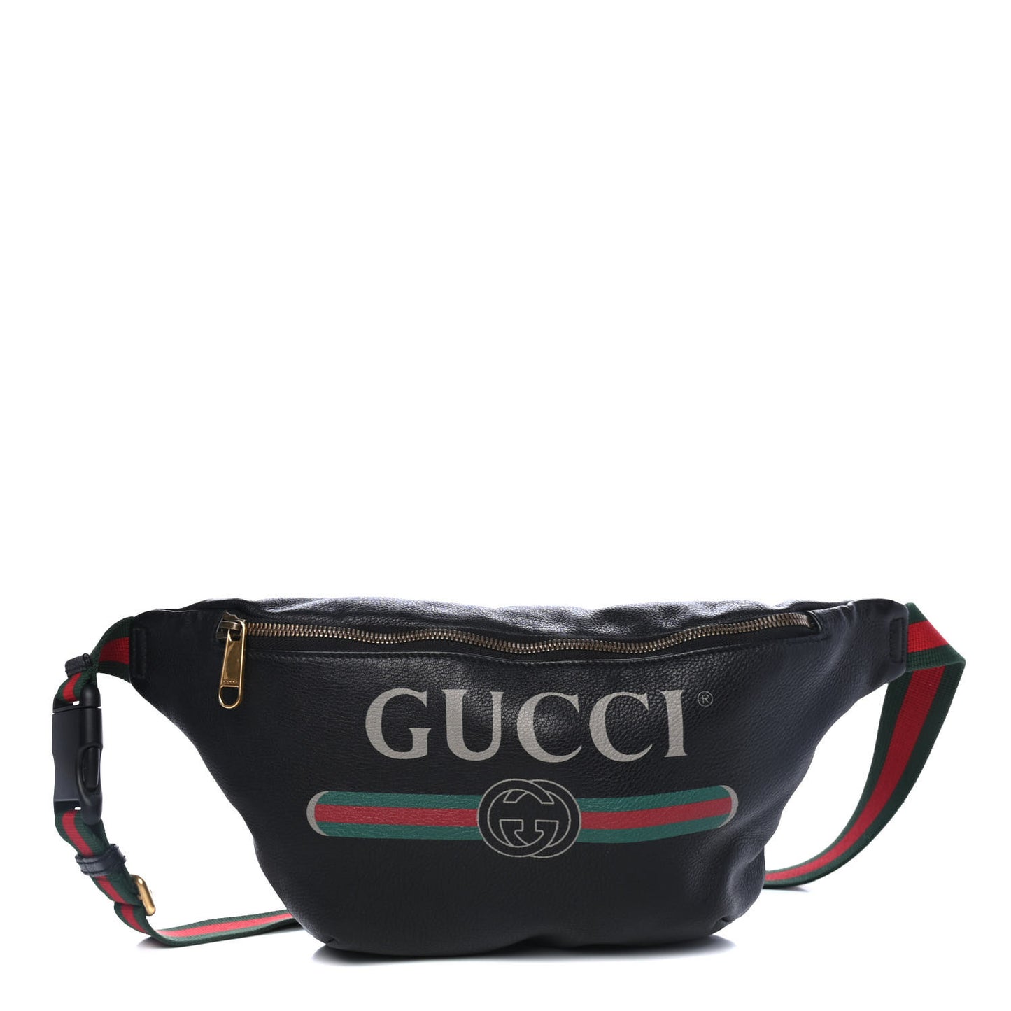 Grained Calfskin Logo Belt Bag Black