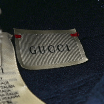 Gucci Wool Knit GG Monogram Beanie Hat L Navy 5 of 8