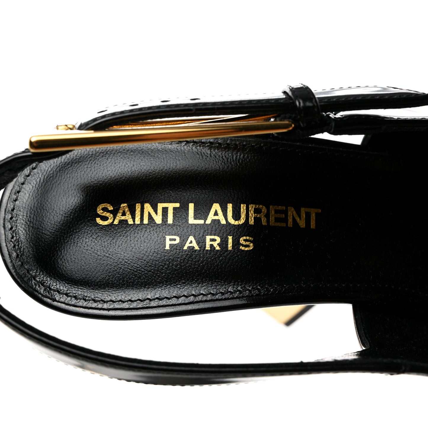 Glazed Calfskin Lee Slingback Pumps 35 Black