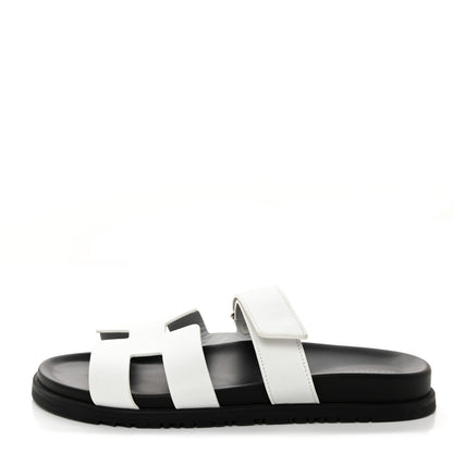 Hermes Calfskin Womens Chypre Sandals 41 White 1 of 8