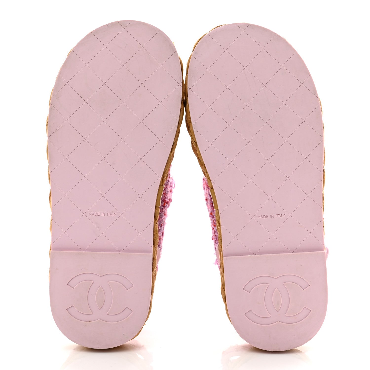 Chanel Tweed Patent Calfskin Velcro Dad Sandals 36 Light Purple Pink Red 6 of 9