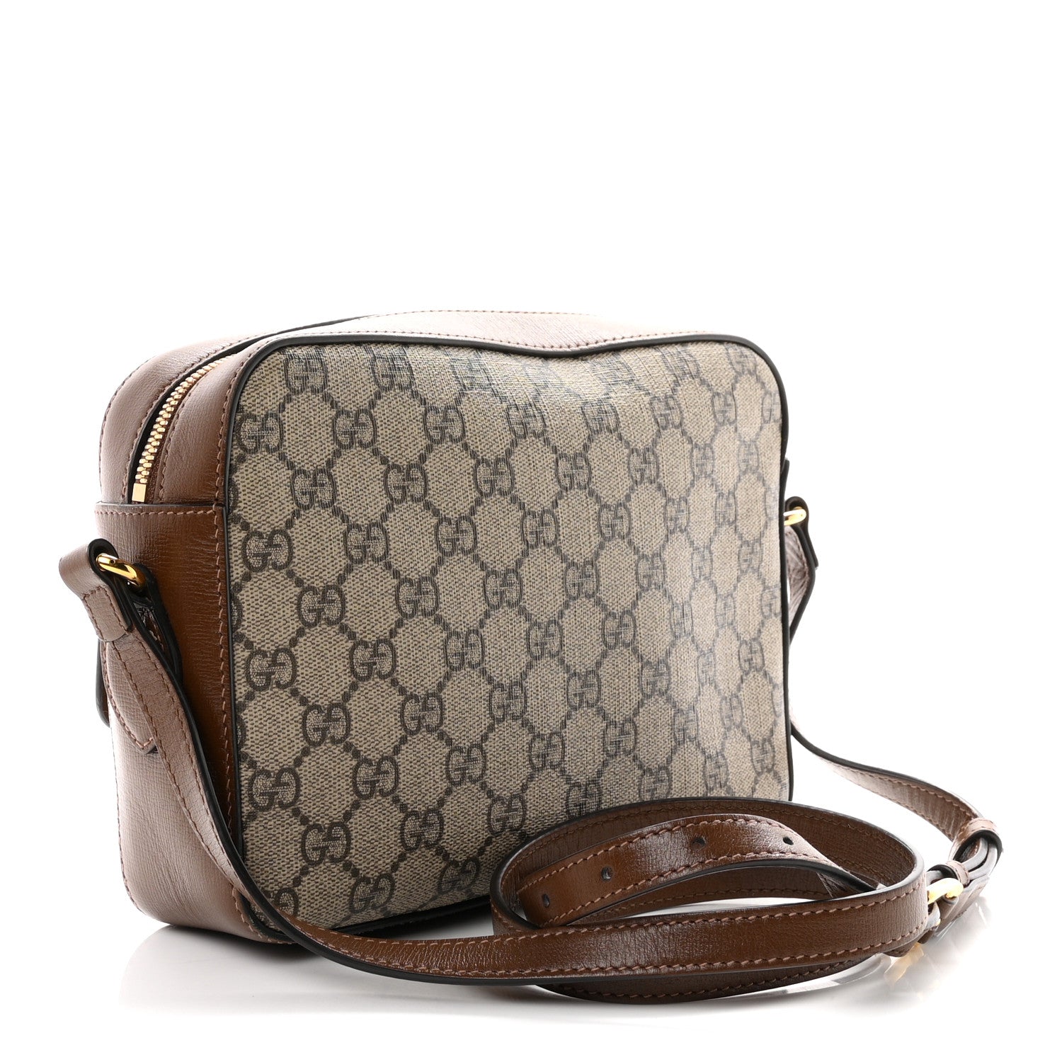 Gucci GG Supreme Monogram Small Horsebit 1955 Shoulder Bag Beige Brown Sugar 3 of 10