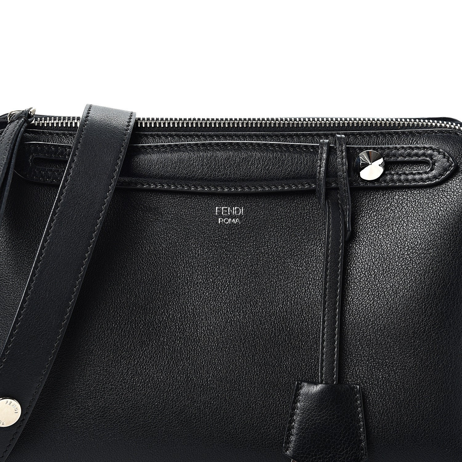 Fendi Vitello Dolce Medium By The Way Boston Bag Black 7 of 9
