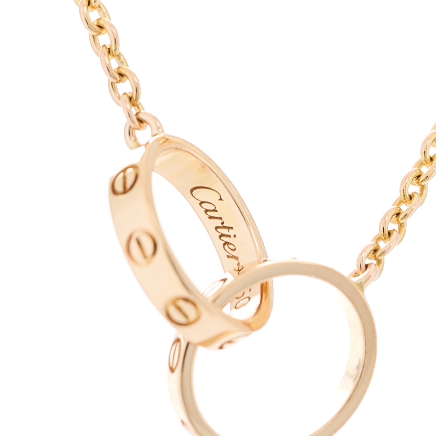 Cartier 18K Pink Gold Interlocking LOVE Necklace 5 of 5